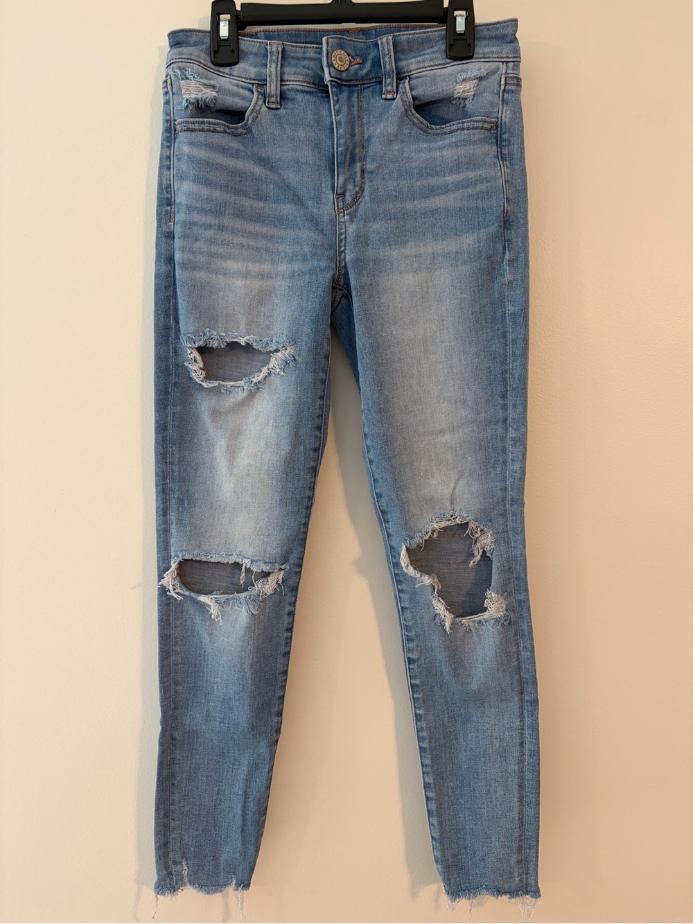 American Eagle Outfitters Light Blue Ripped Skinny Jeans 2S